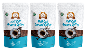 Alex's Low-Acid Organic Coffee™ - Half Caff Fresh Ground (12oz)