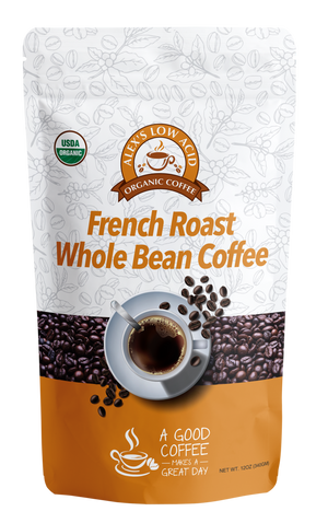 Alex's Low-Acid Organic Coffee™ - French Roast Whole Bean (12oz)