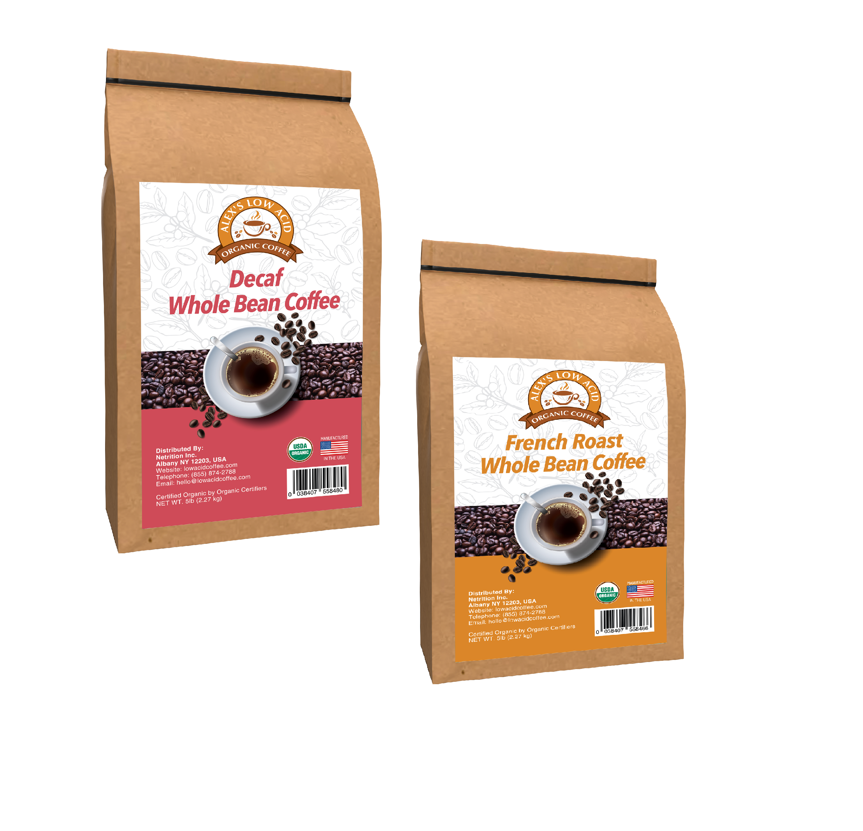 Alex's Low-Acid Organic Coffee™ Perfectly Prepared Host 5lb Whole Bean Alex's Low-Acid Organic Coffee™ Perfectly Prepared Host 5lb Whole Bean