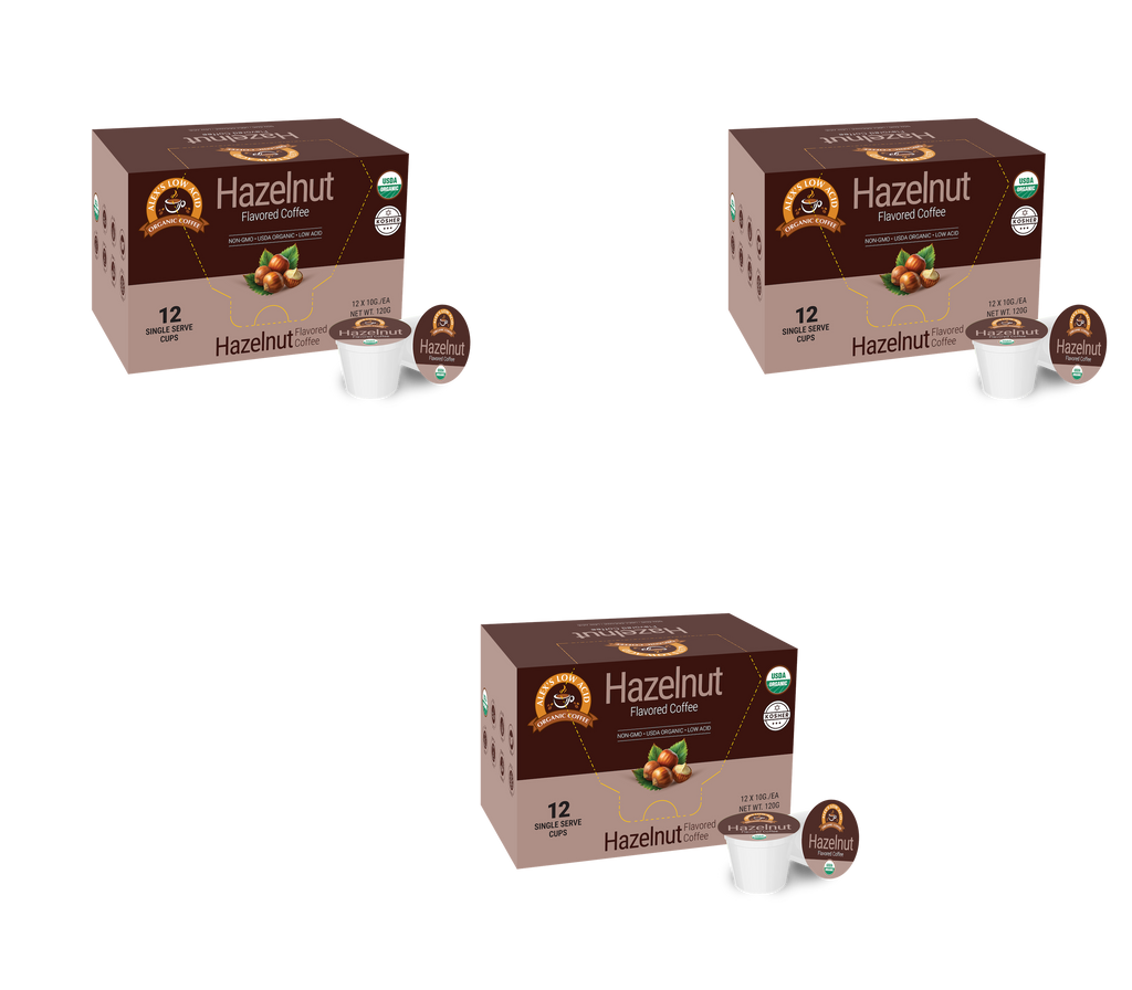 Alex's Low Acid Organic Coffee™ Single Serve Flavored Cups - Hazelnut