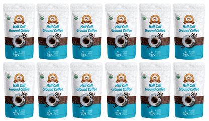 Alex's Low-Acid Organic Coffee™ - Half Caff Fresh Ground (12oz)