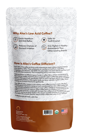 Alex's Low-Acid Organic Coffee™ - French Roast Fresh Ground (12oz)