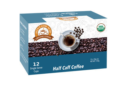 Alex's Low-Acid Organic Coffee™ K-Cups - Half Caff