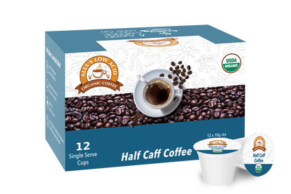 Alex's Low-Acid Organic Coffee™ K-Cups - Half Caff