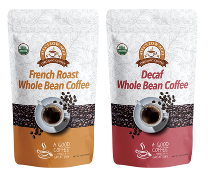 Alex's Low-Acid Organic Coffee™ - Whole Bean Variety Pack (12oz)