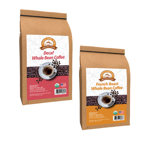 Alex's Low-Acid Organic Coffee™ Perfectly Prepared Host 5lb Whole Bean Variety Pack